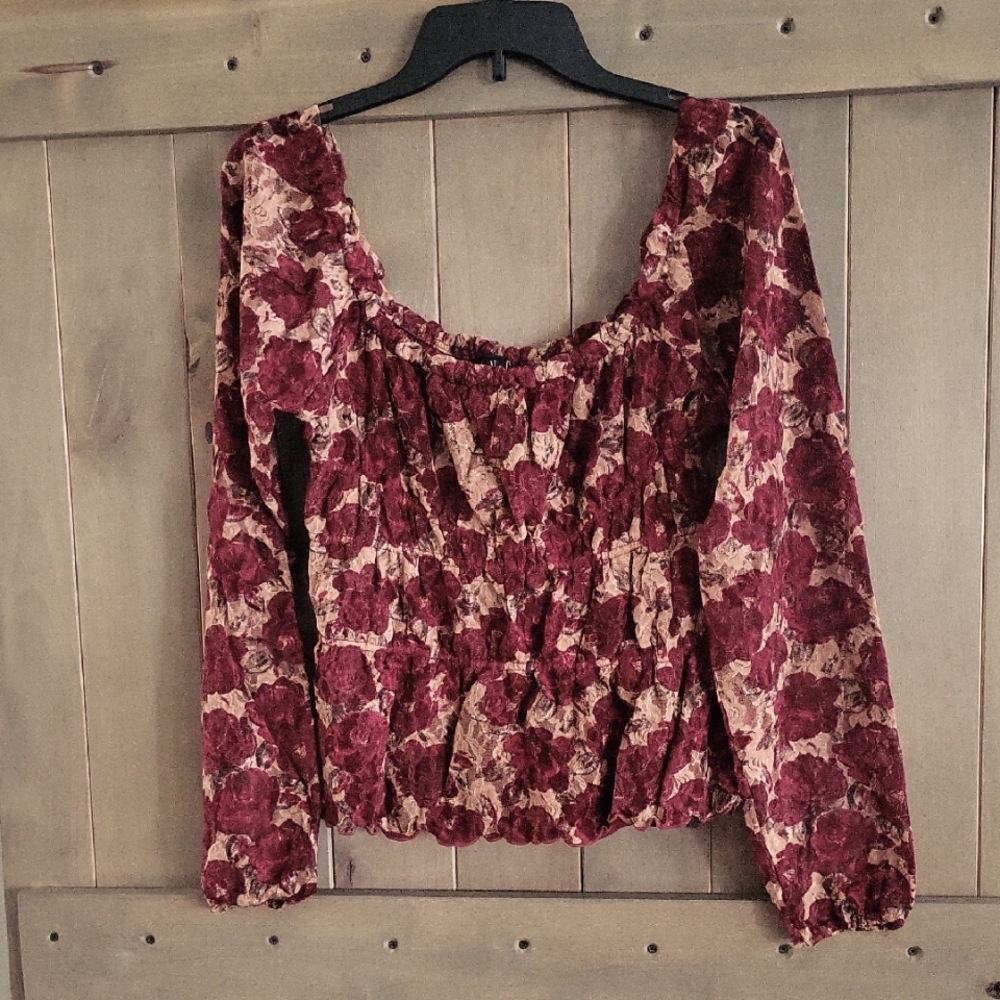 INC Burgundy and Gold Top